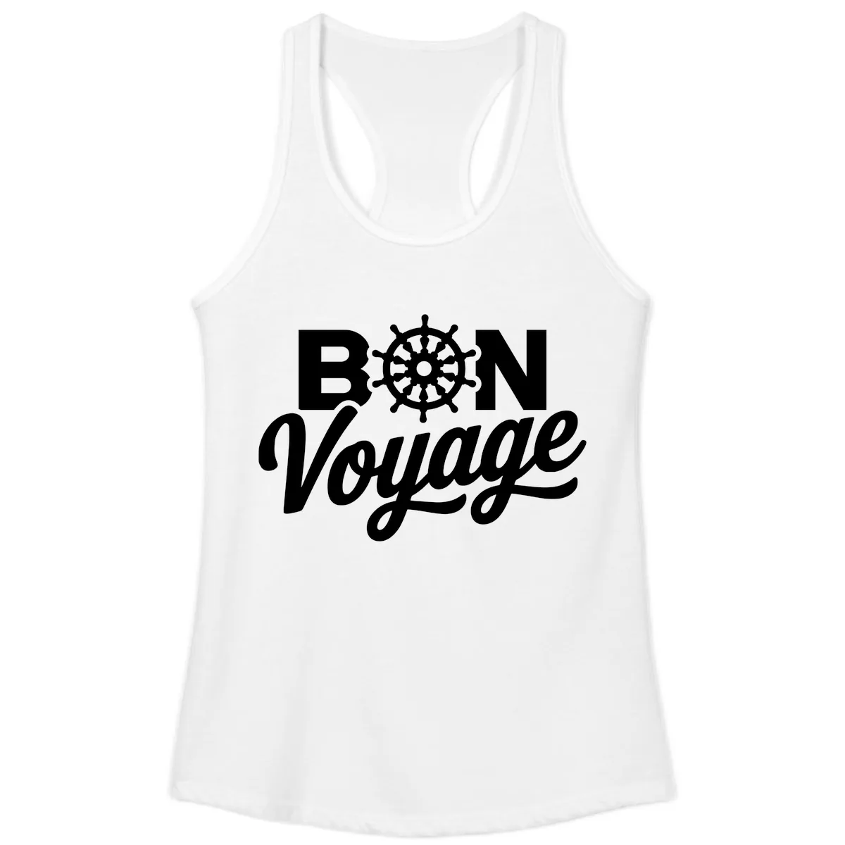 Bon Voyage Nautical Adventure Ladies Tank in White