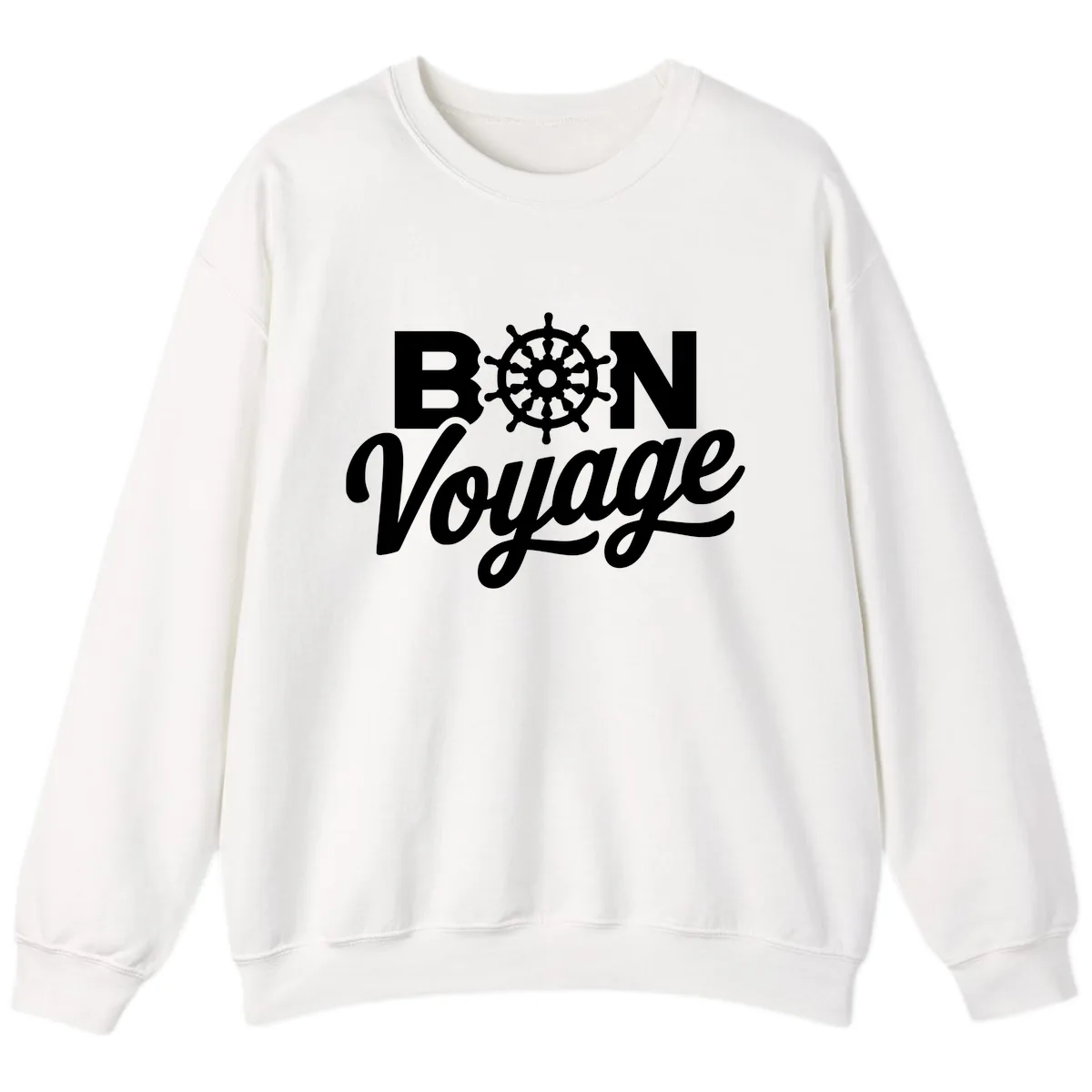 Bon Voyage Nautical Adventure Sweatshirt in White