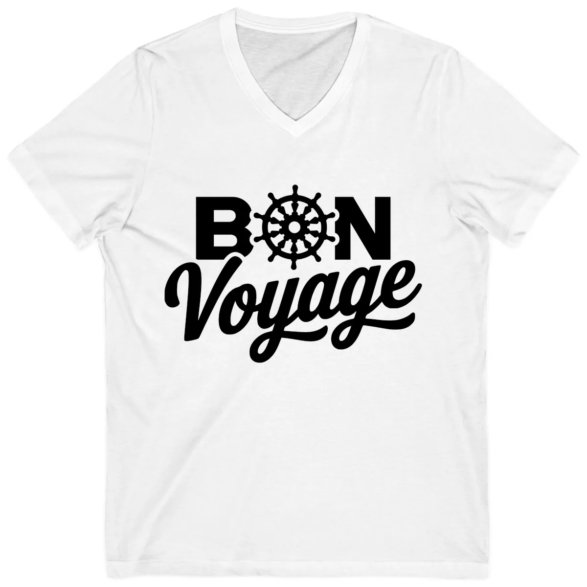 Bon Voyage Nautical Adventure V-Neck in White