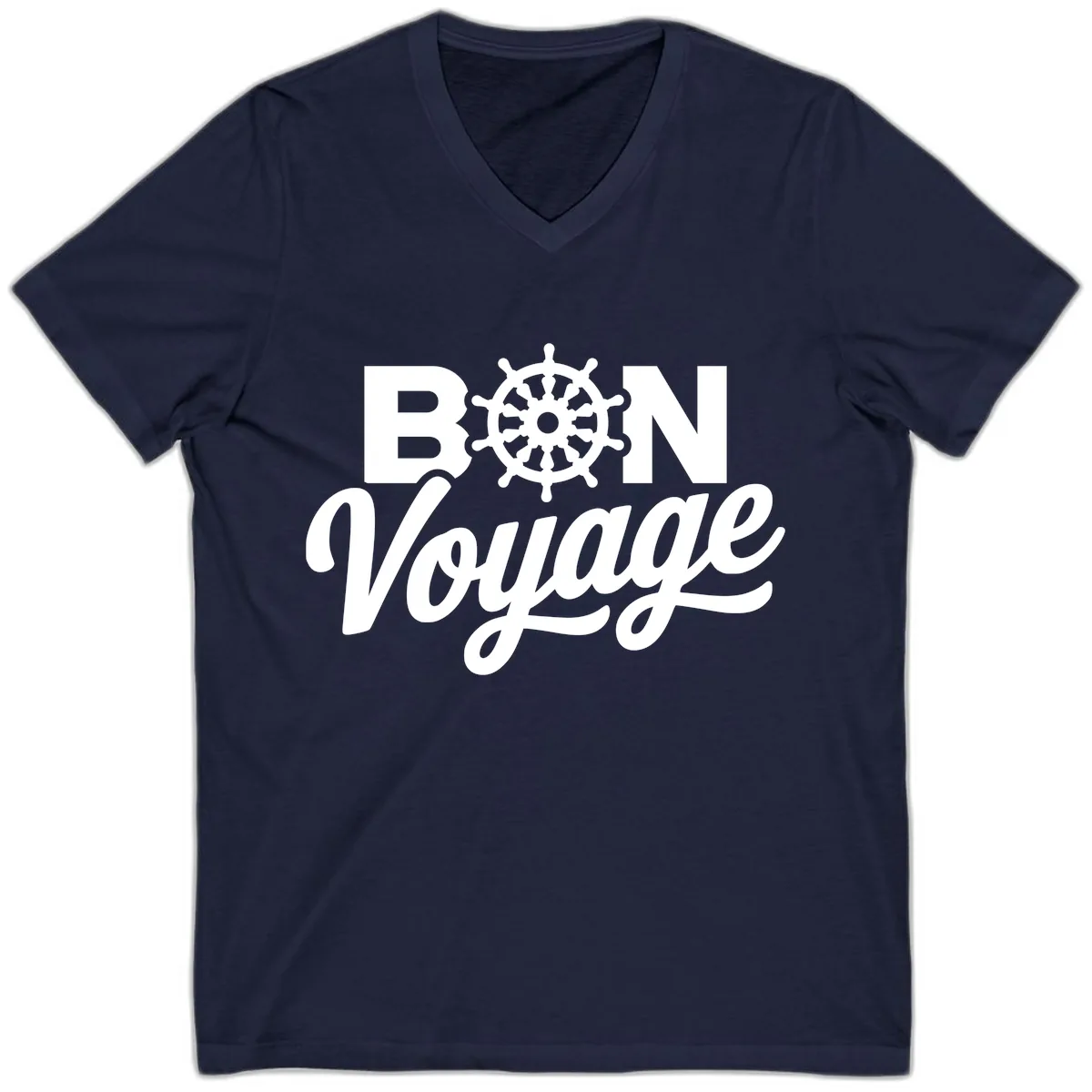 Bon Voyage Nautical Adventure V-Neck in Navy