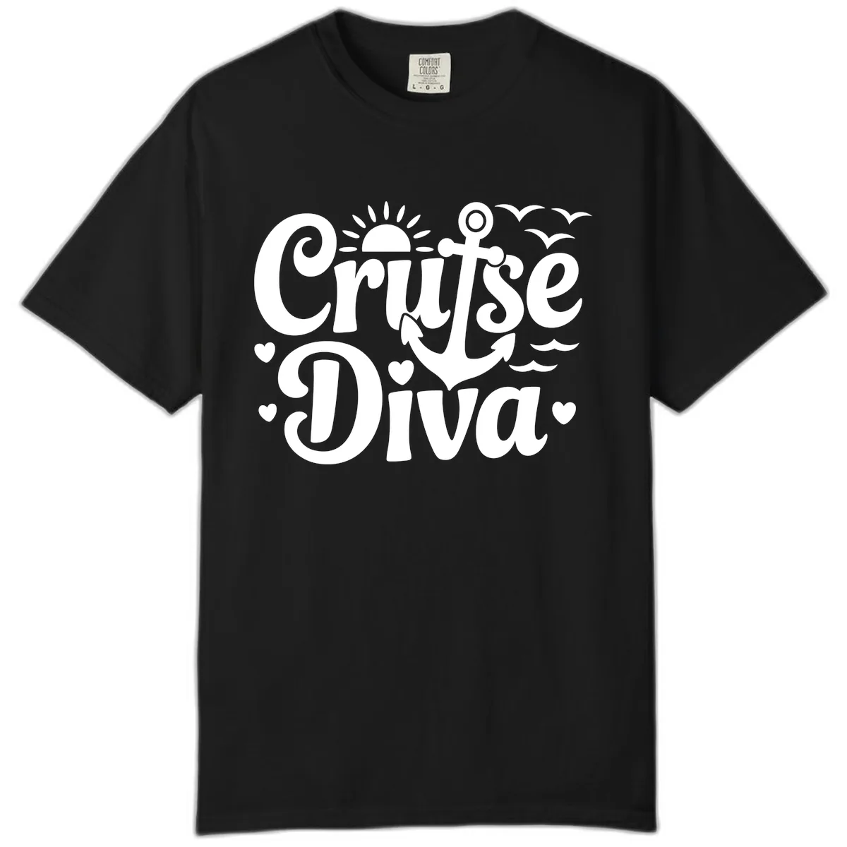 Cruise Diva Anchor Sun Design Comfort Color in Black