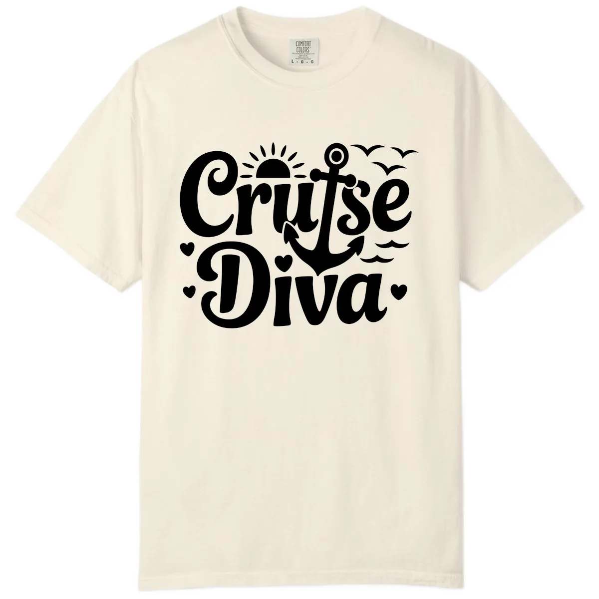 Cruise Diva Anchor Sun Design Comfort Color in Ivory