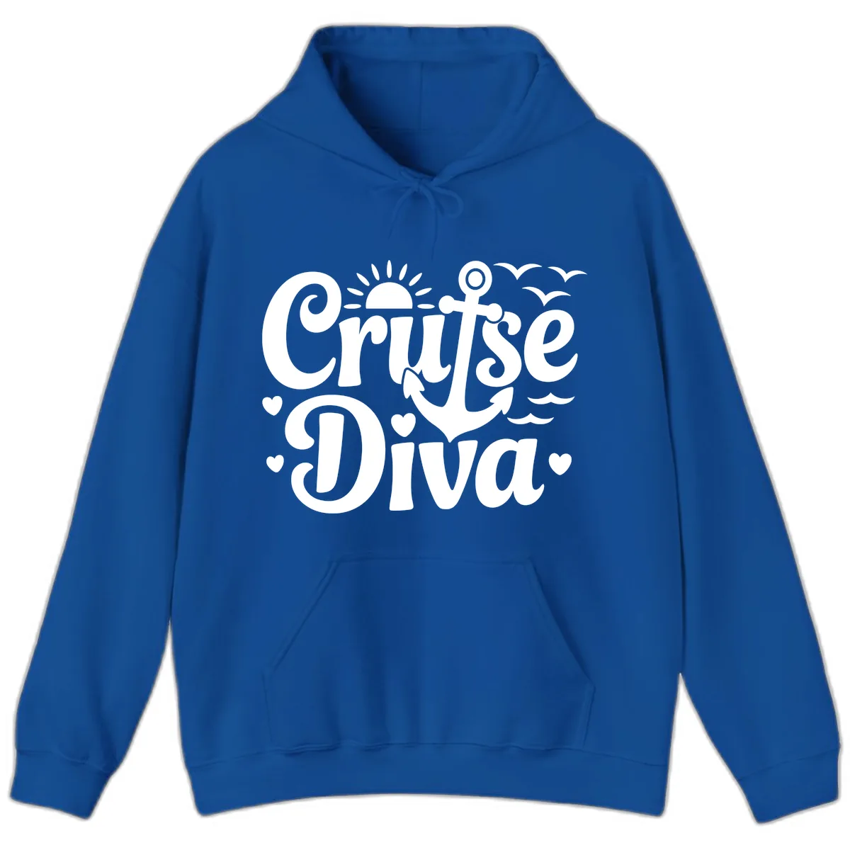 Cruise Diva Anchor Sun Design Hoodie in Royal