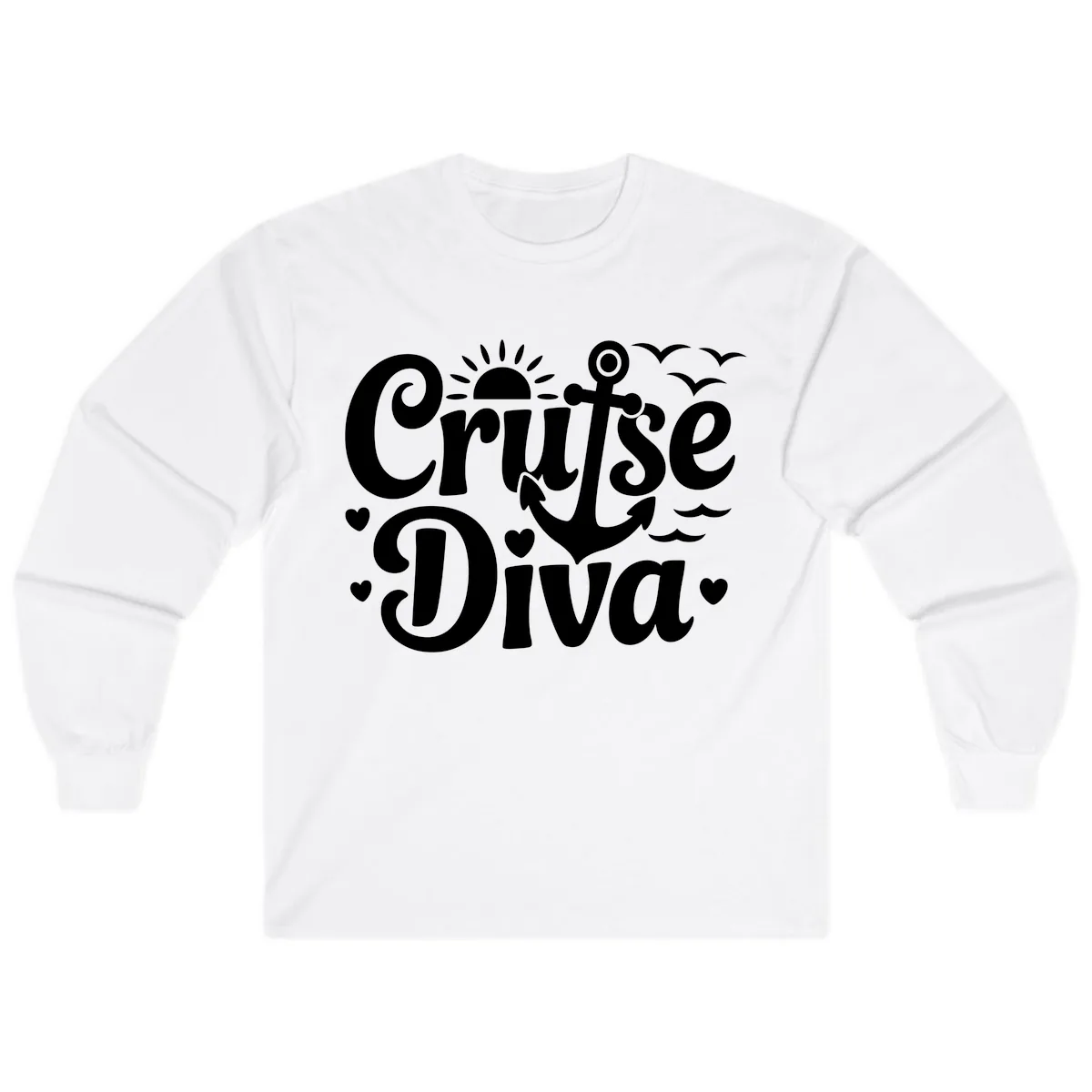 Cruise Diva Anchor Sun Design Long Sleeve in White
