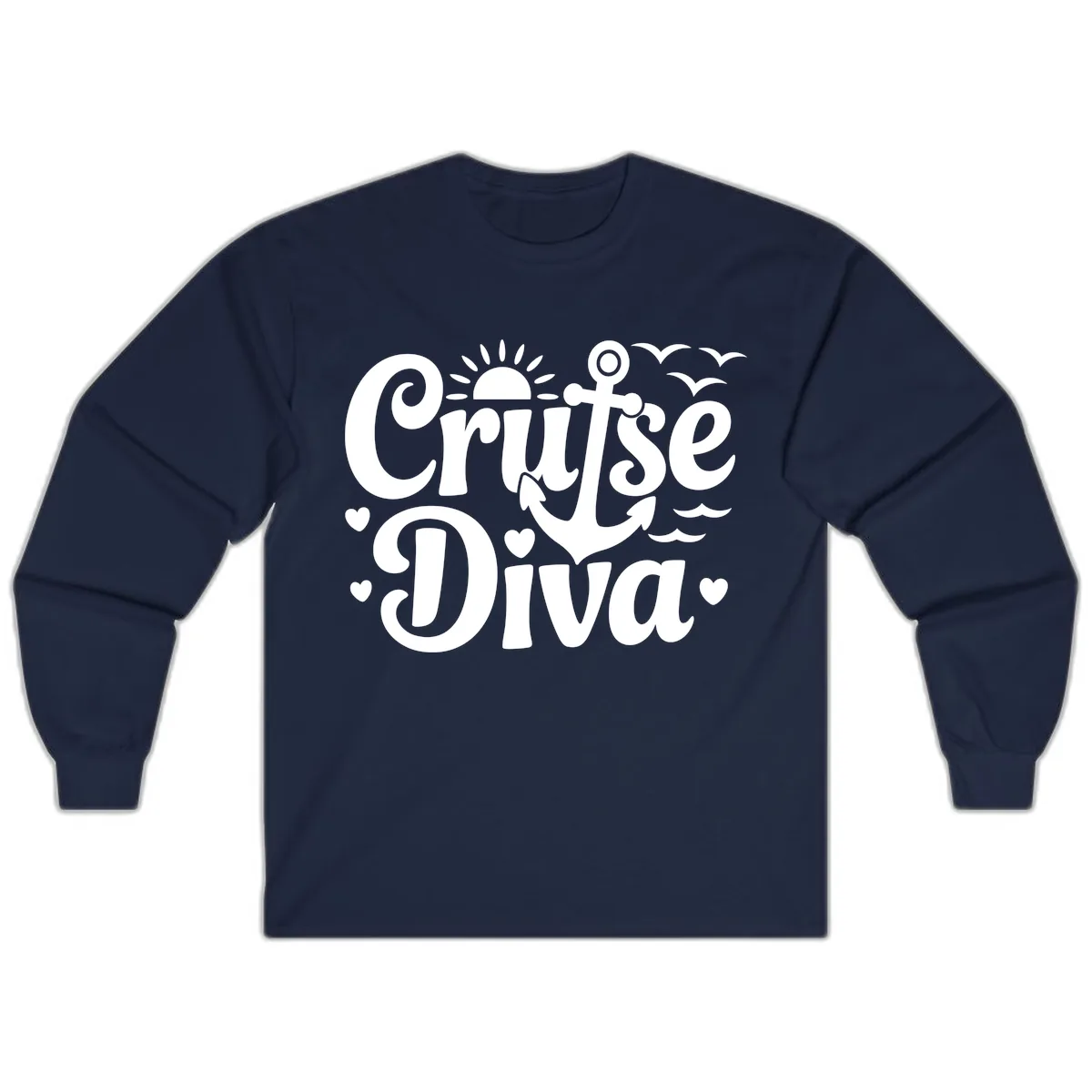 Cruise Diva Anchor Sun Design Long Sleeve in Navy