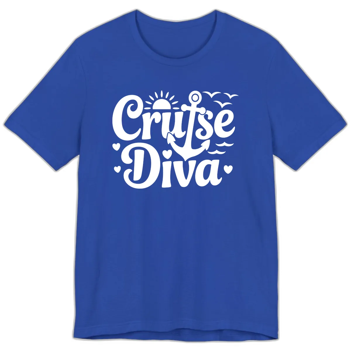 Cruise Diva Anchor Sun Design Premium T-Shirt in True Royal