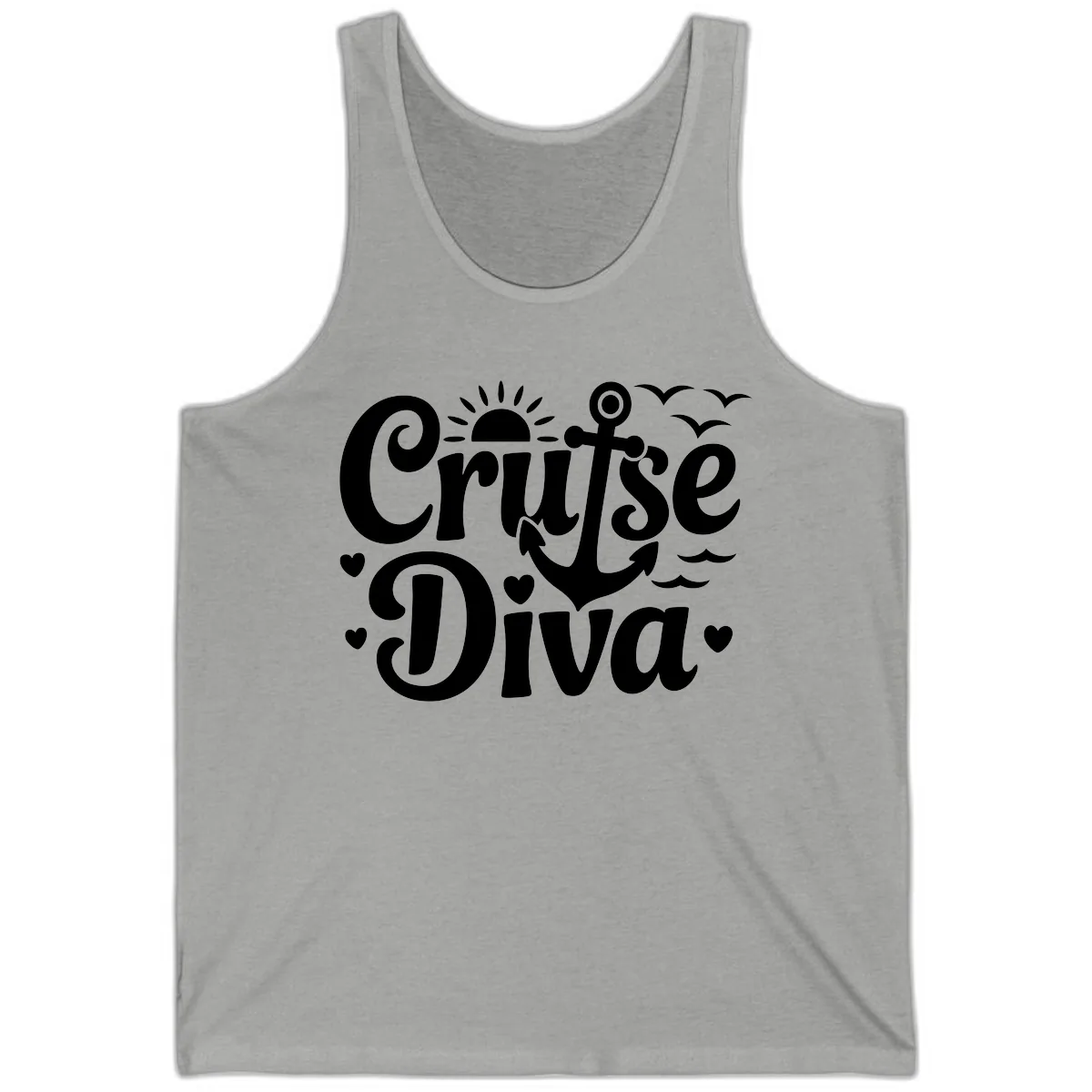 Cruise Diva Anchor Sun Design Tank in Athletic Heather