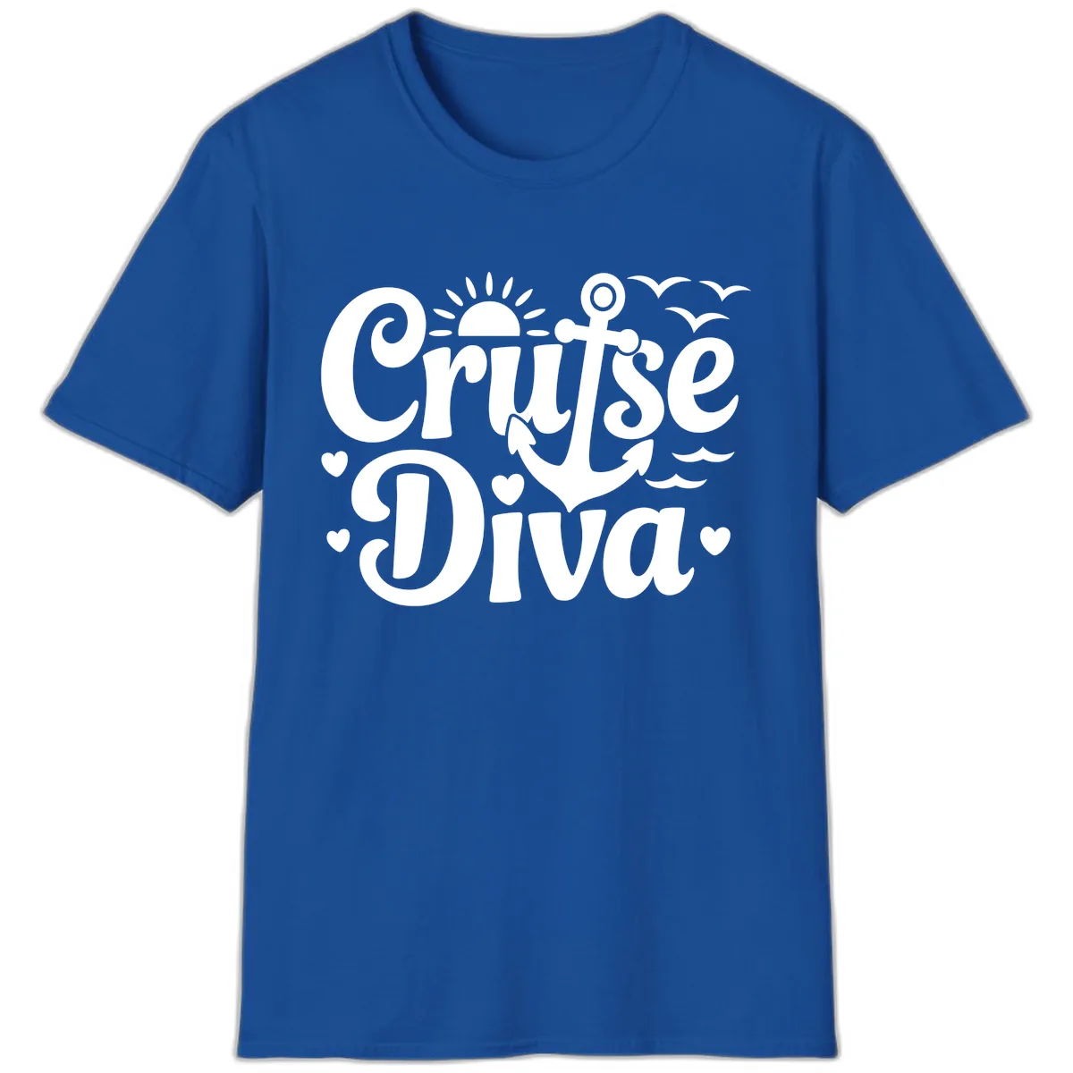 Cruise Diva Anchor Sun Design T-Shirt in Royal