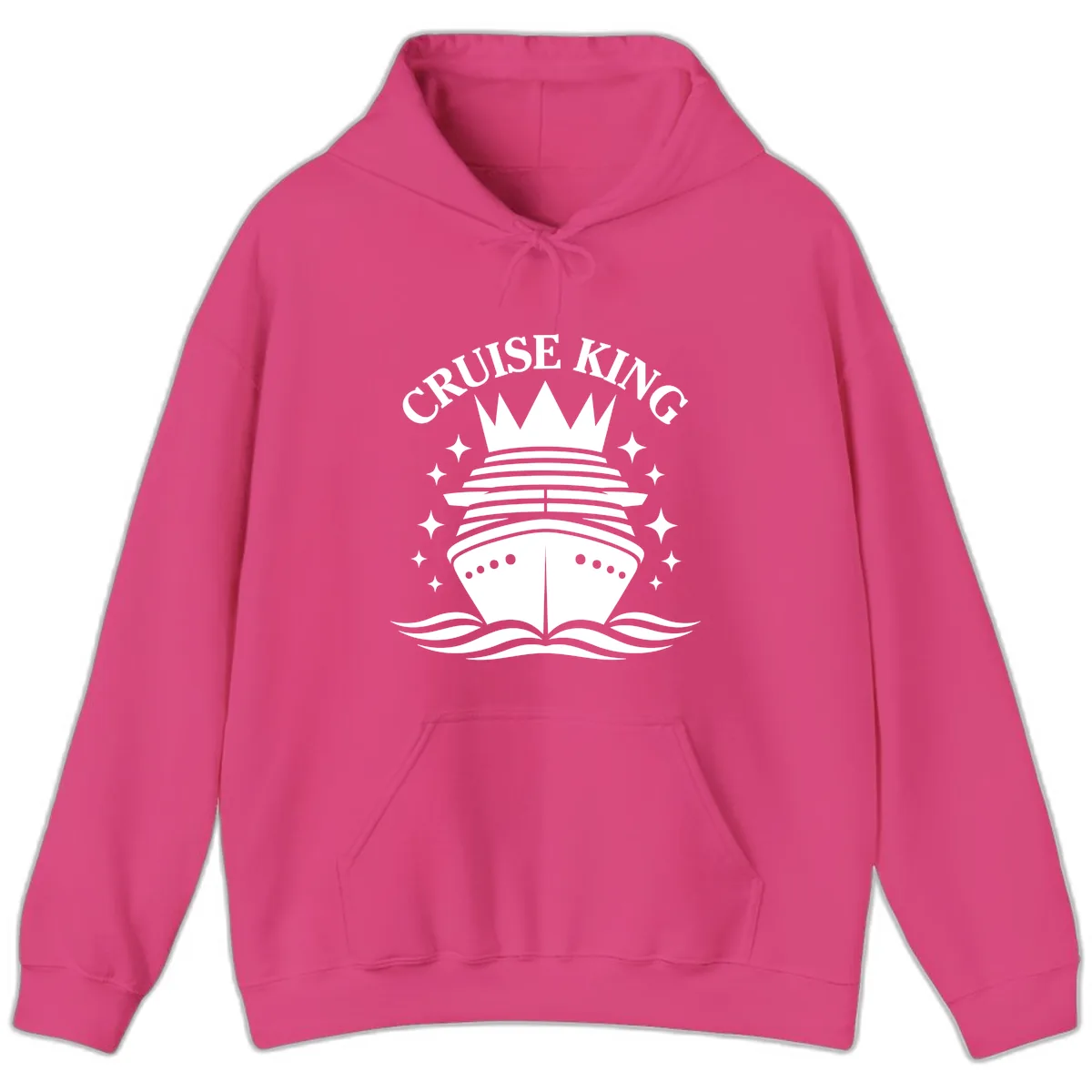 Cruise King Crowned Ship Hoodie in Heliconia