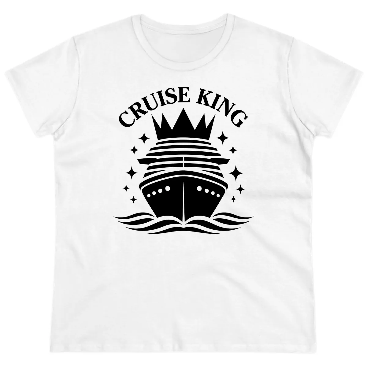 Cruise King Crowned Ship Ladies Tee in White