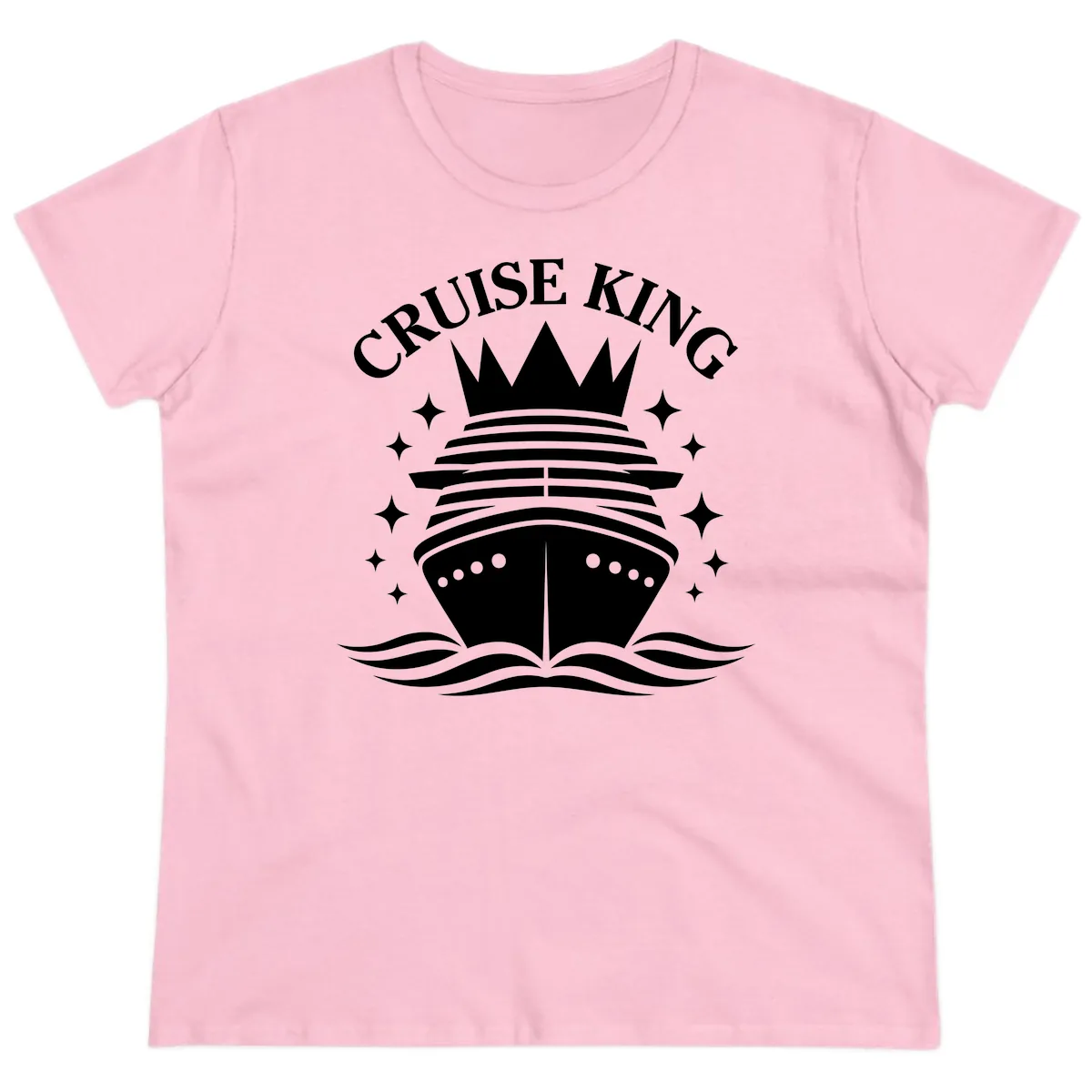 Cruise King Crowned Ship Ladies Tee in Light Pink