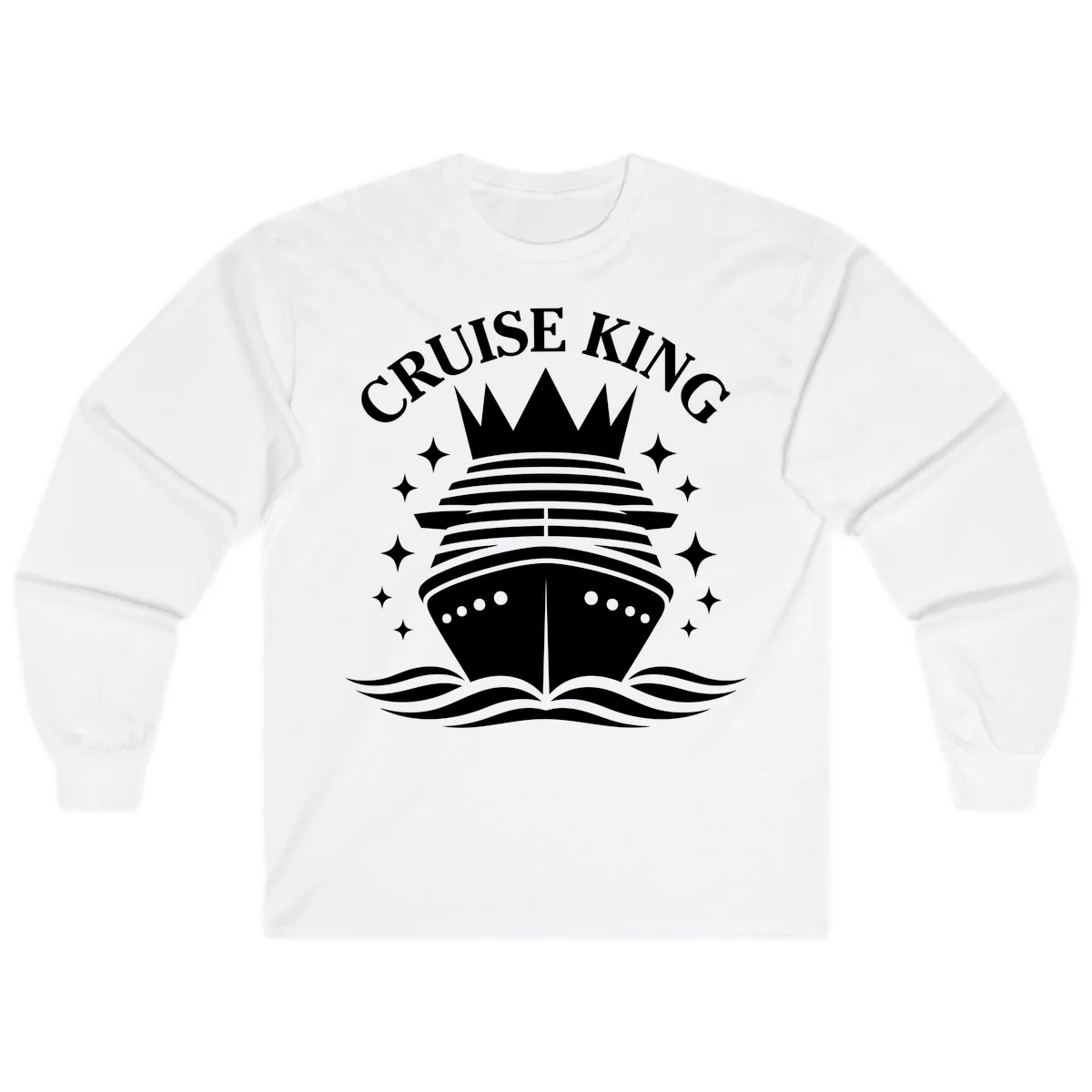 Cruise King Crowned Ship Long Sleeve in White