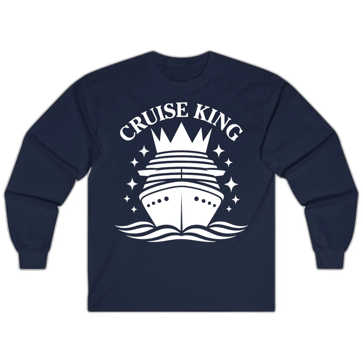 Cruise King Crowned Ship Long Sleeve in Navy