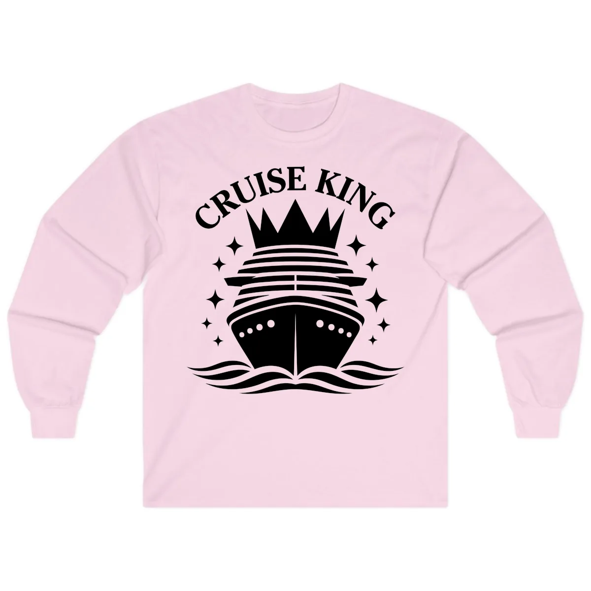 Cruise King Crowned Ship Long Sleeve in Light Pink