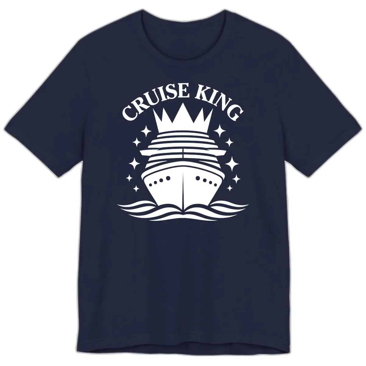 Cruise King Crowned Ship Premium T-Shirt in Navy