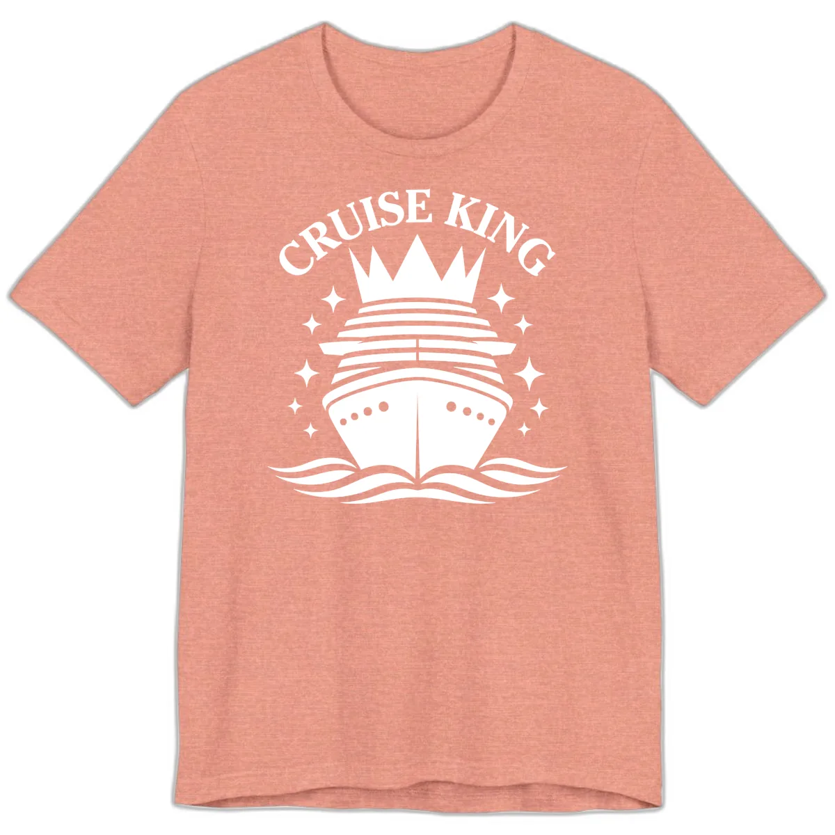 Cruise King Crowned Ship Premium T-Shirt in Heather Sunset
