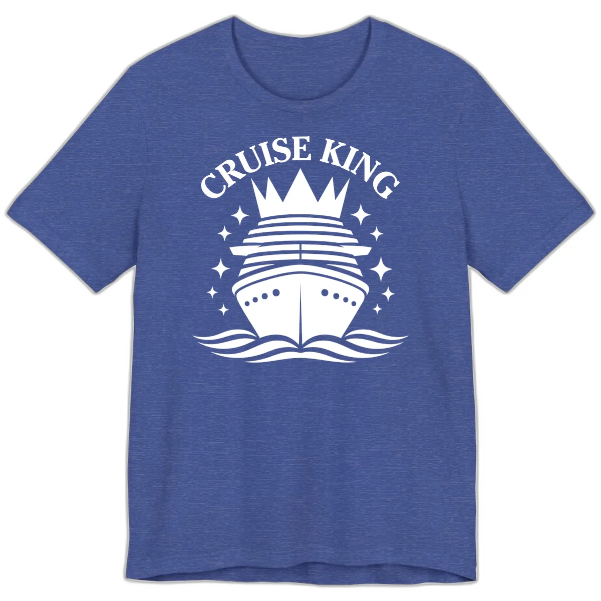 Cruise King Crowned Ship Premium T-Shirt in Heather True Royal