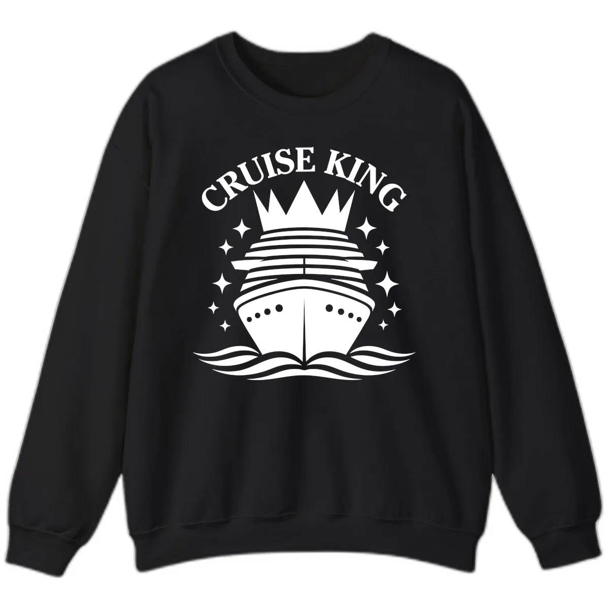 Cruise King Crowned Ship Sweatshirt in Black