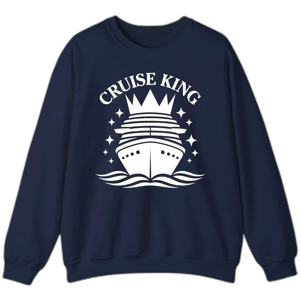 Cruise King Crowned Ship Sweatshirt in Navy