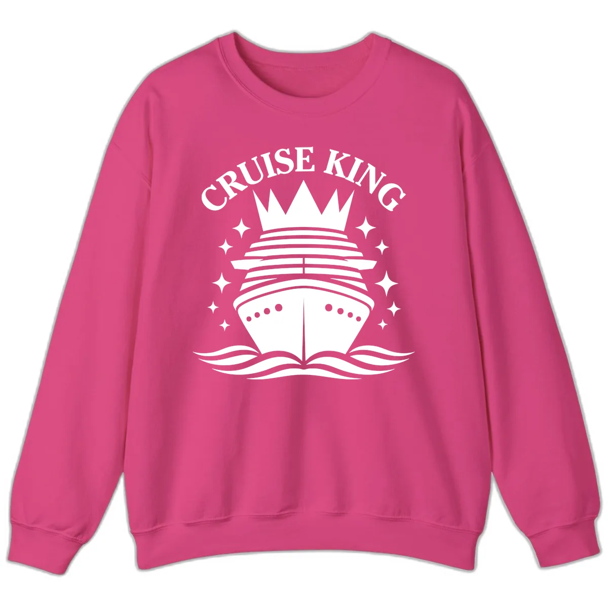 Cruise King Crowned Ship Sweatshirt in Heliconia