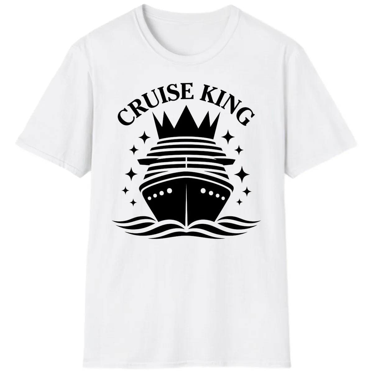 Cruise King Crowned Ship T-Shirt in White