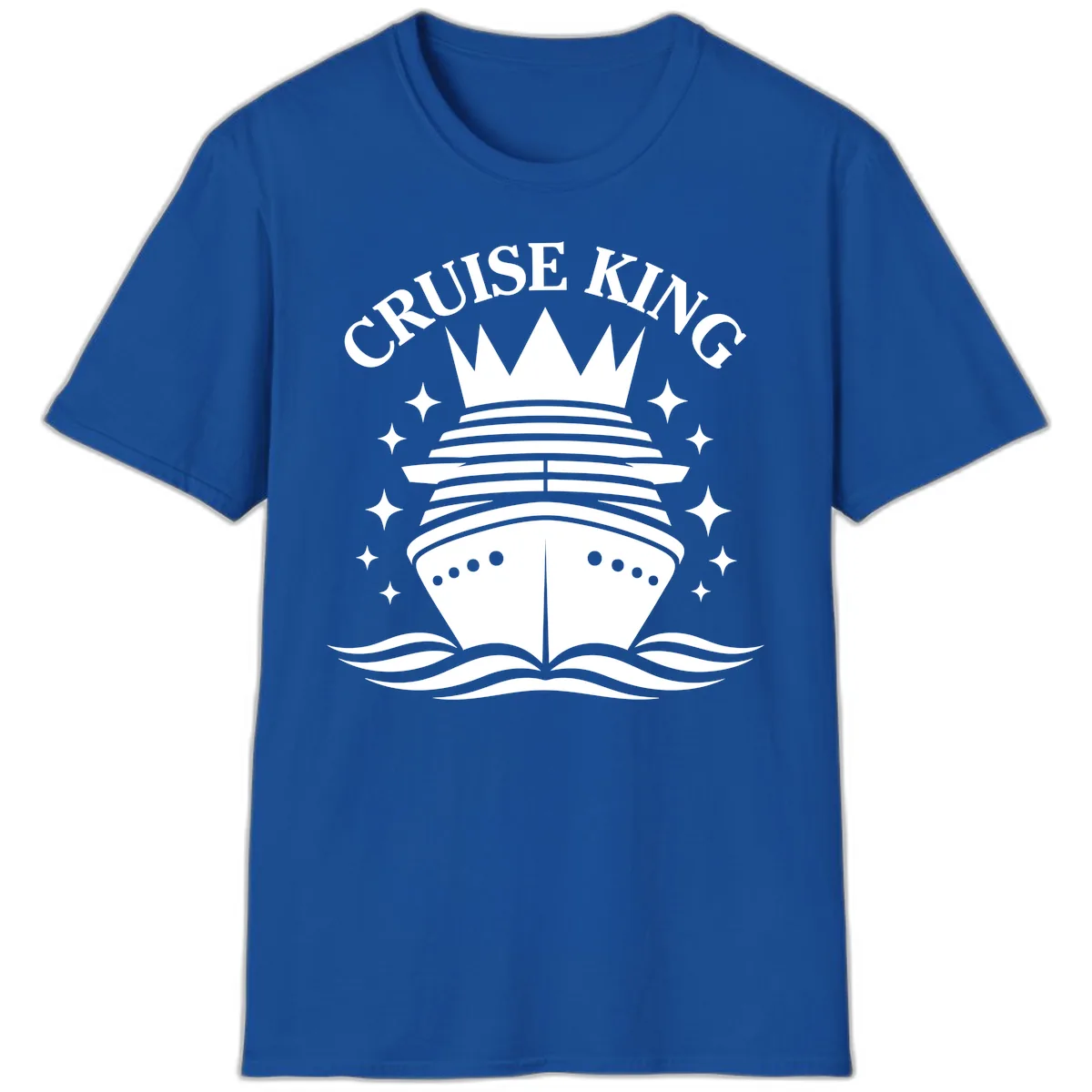 Cruise King Crowned Ship T-Shirt in Royal