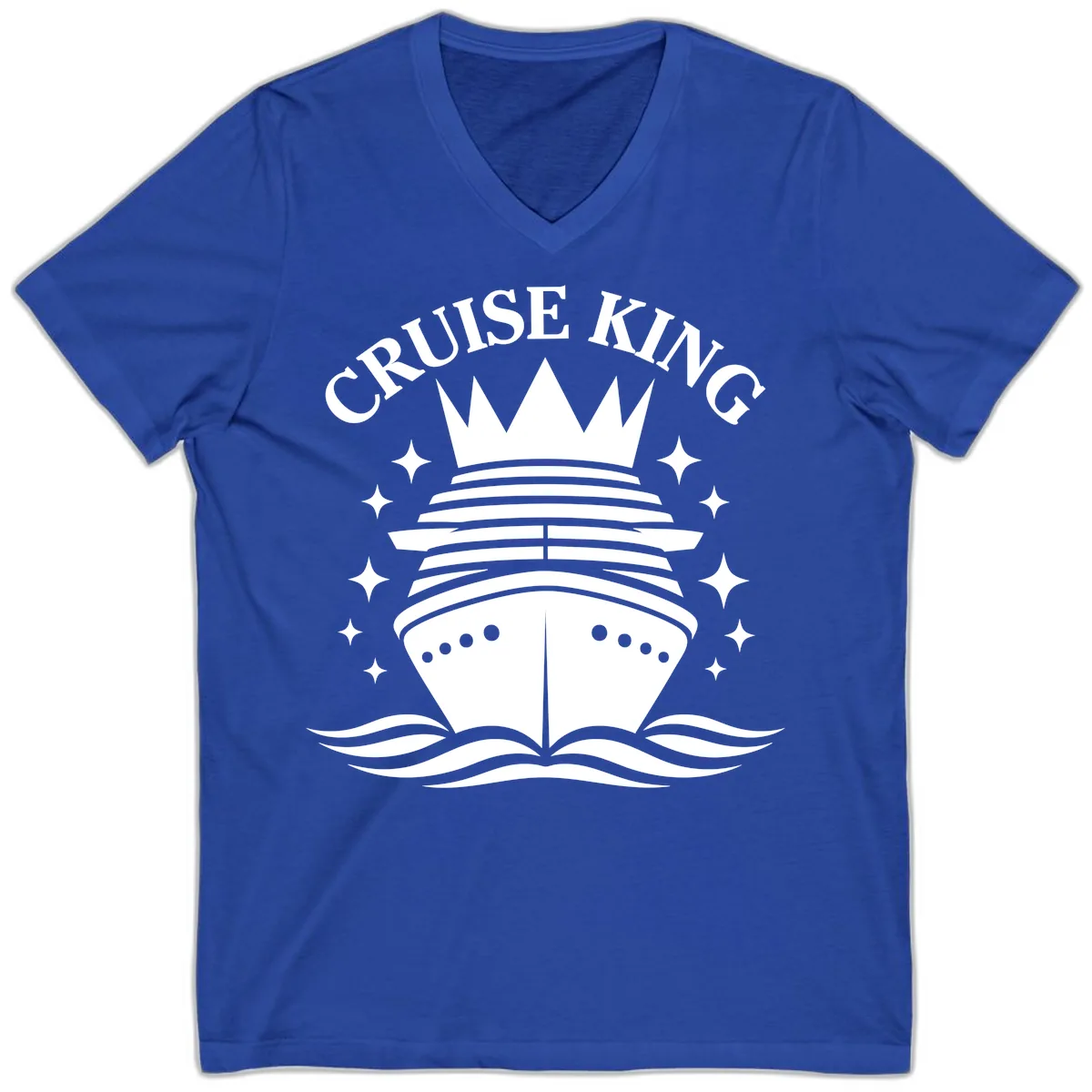 Cruise King Crowned Ship V-Neck in True Royal