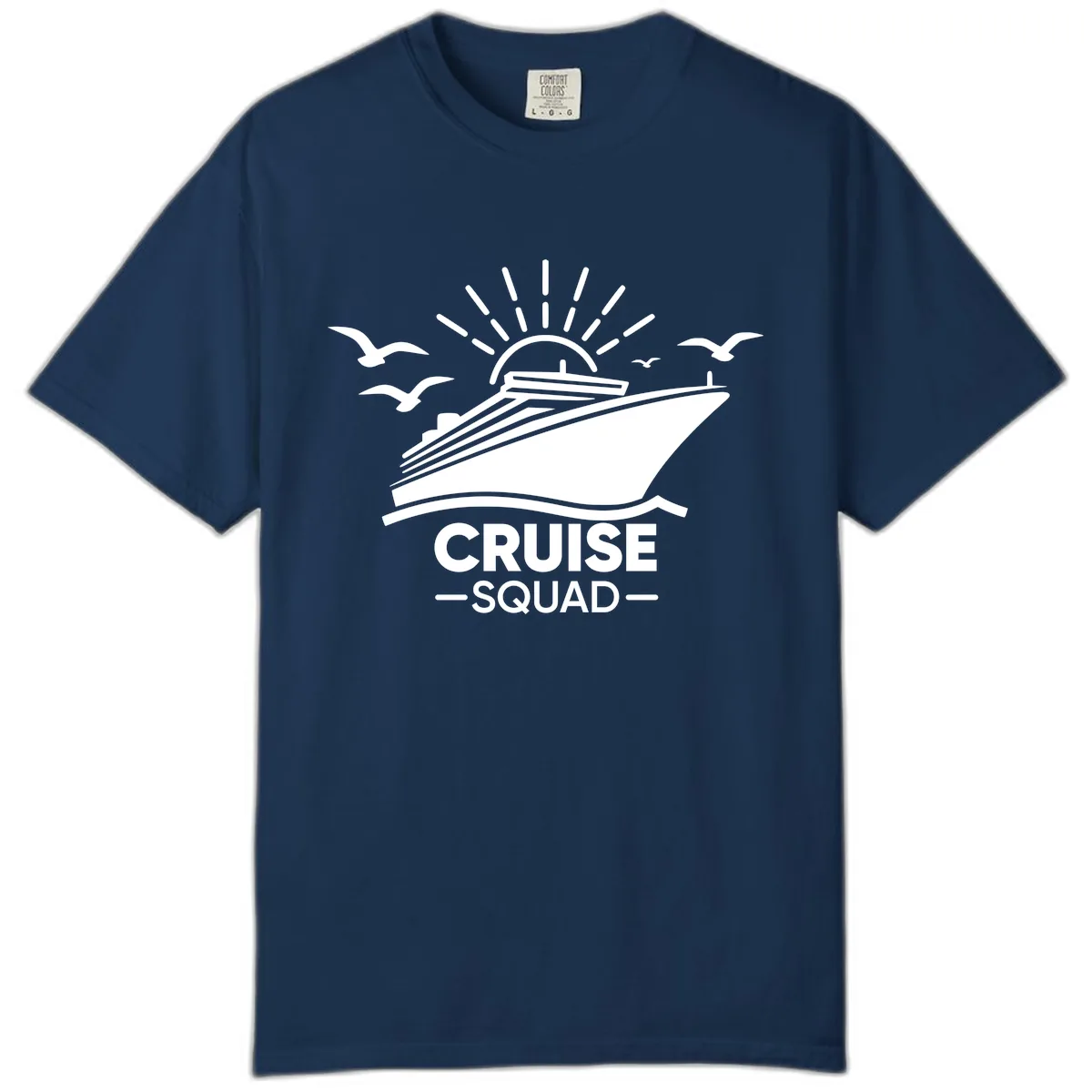 Cruise Squad Ship And Sun Design Comfort Color in Navy