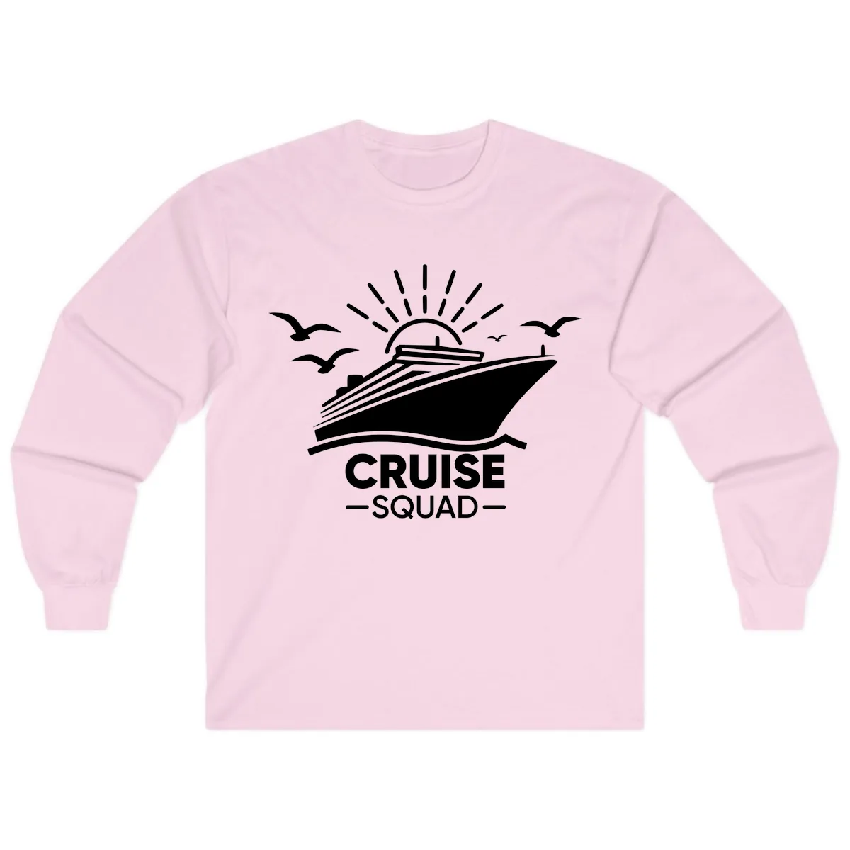 Cruise Squad Ship And Sun Design Long Sleeve in Light Pink