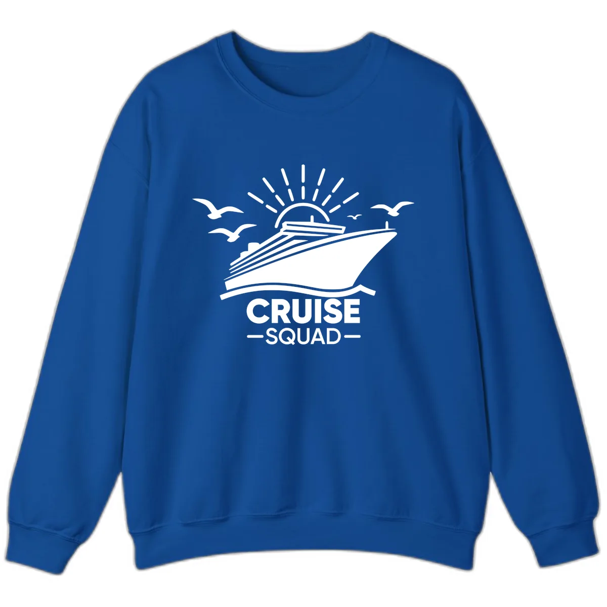 Cruise Squad Ship And Sun Design Sweatshirt in Royal
