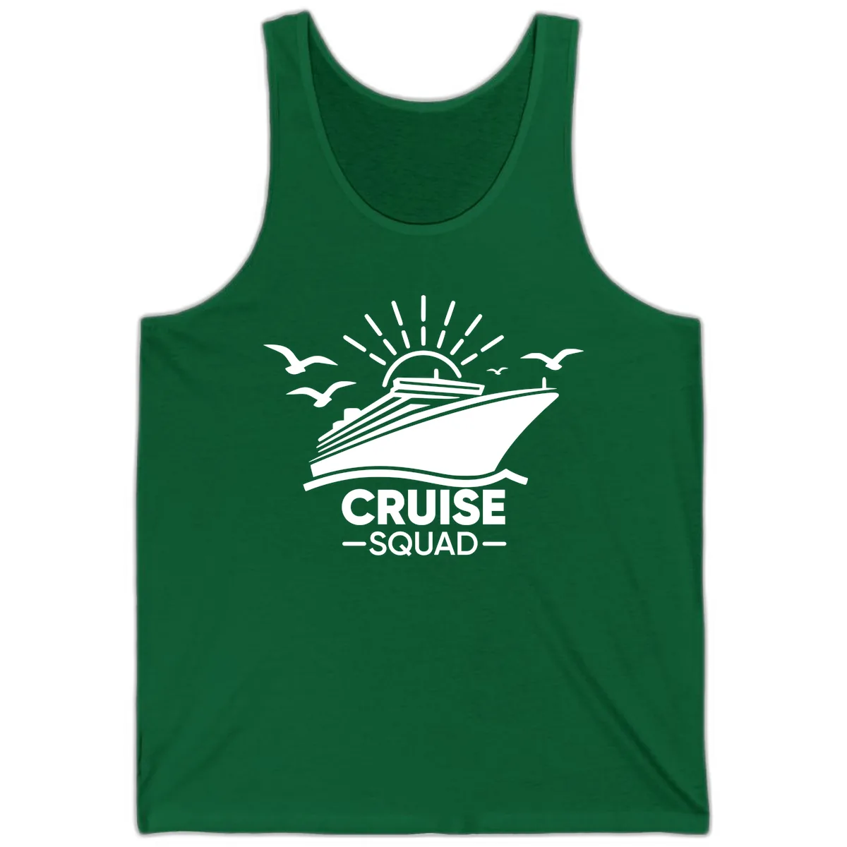 Cruise Squad Ship And Sun Design Tank in Kelly