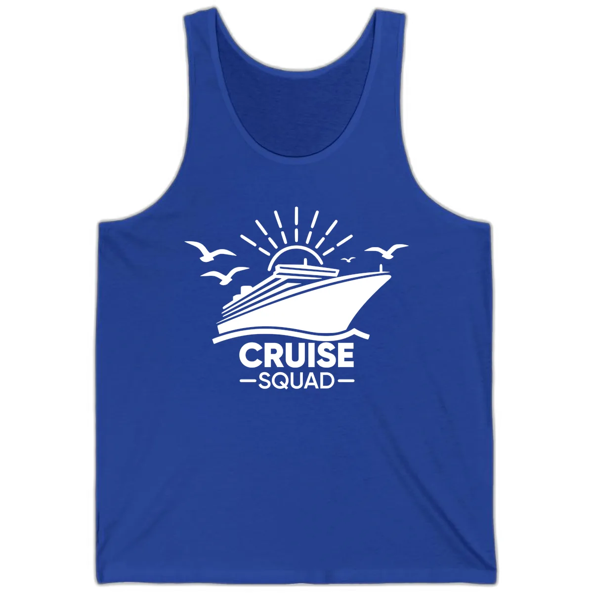 Cruise Squad Ship And Sun Design Tank in True Royal