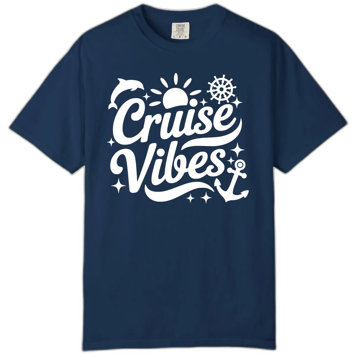 Cruise Vibes Tropical Vacation Design Comfort Color in Navy