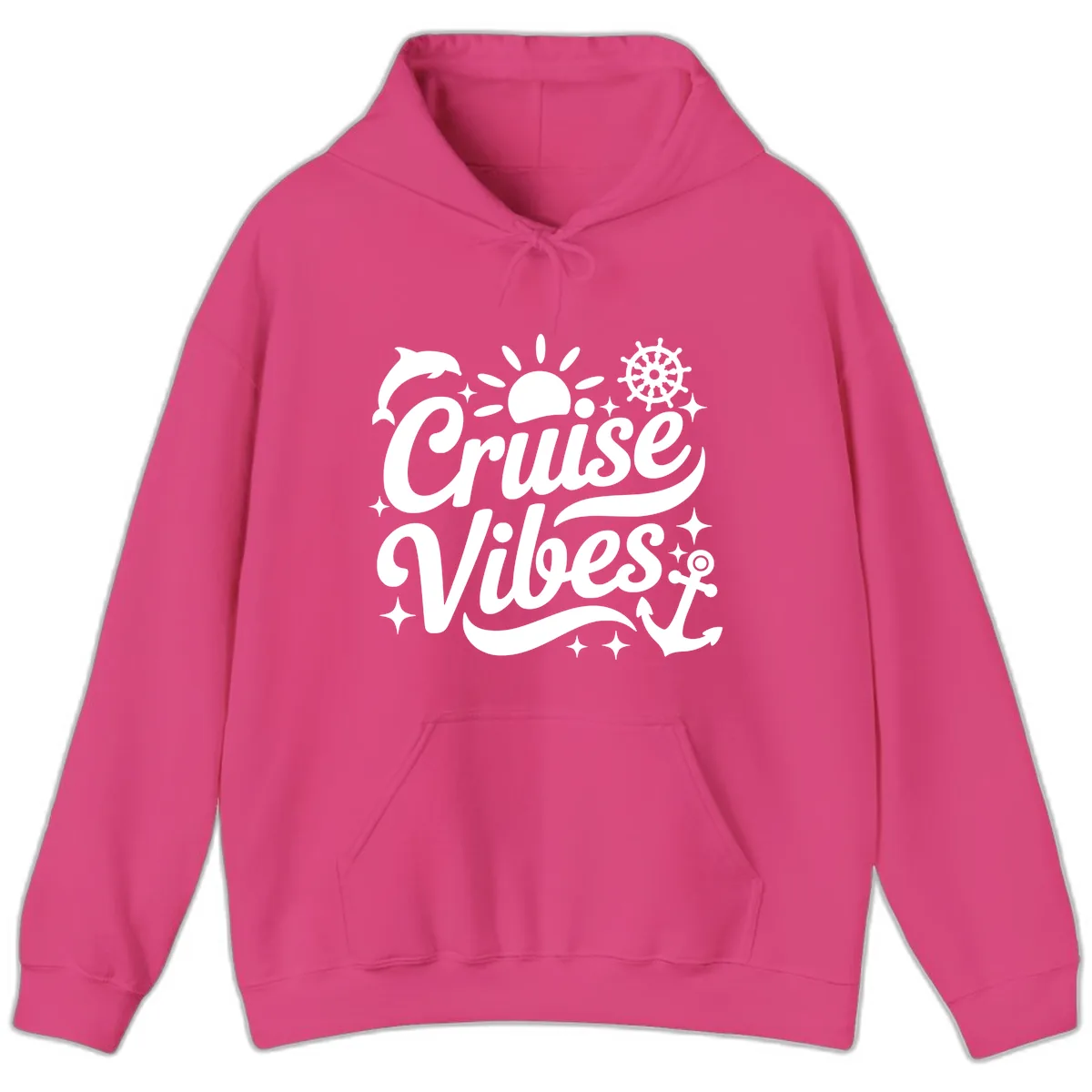 Cruise Vibes Tropical Vacation Design Hoodie in Heliconia