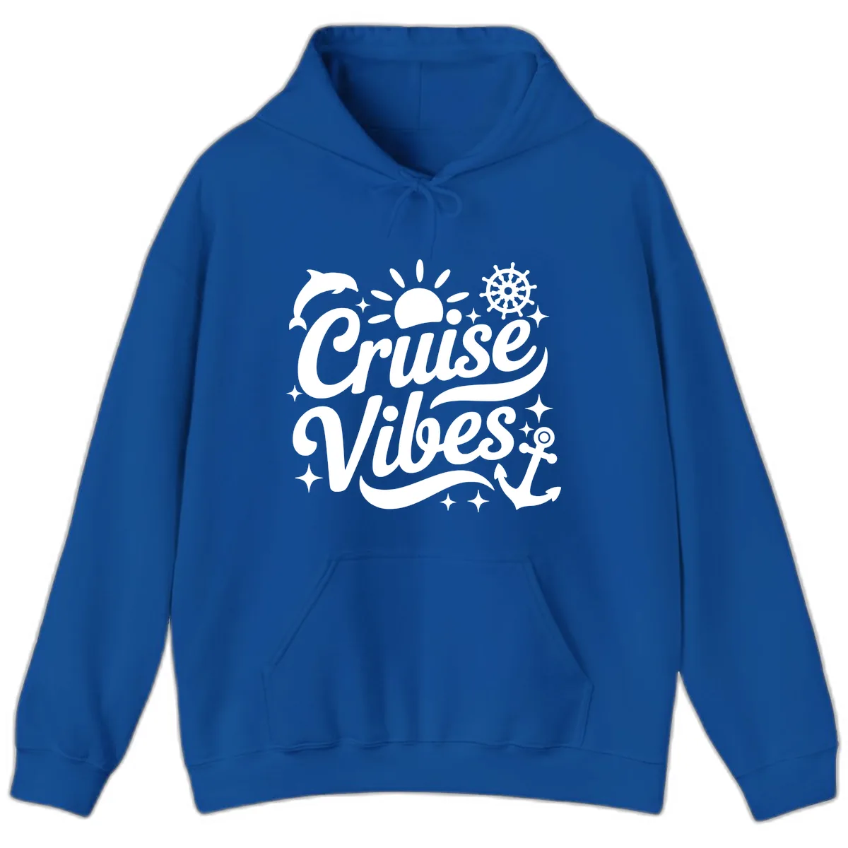 Cruise Vibes Tropical Vacation Design Hoodie in Royal