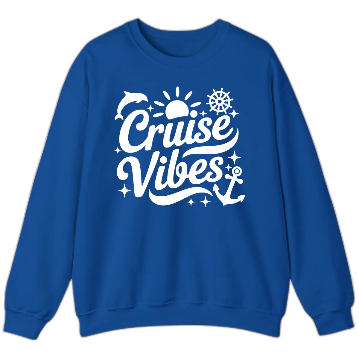 Cruise Vibes Tropical Vacation Design Sweatshirt in Royal