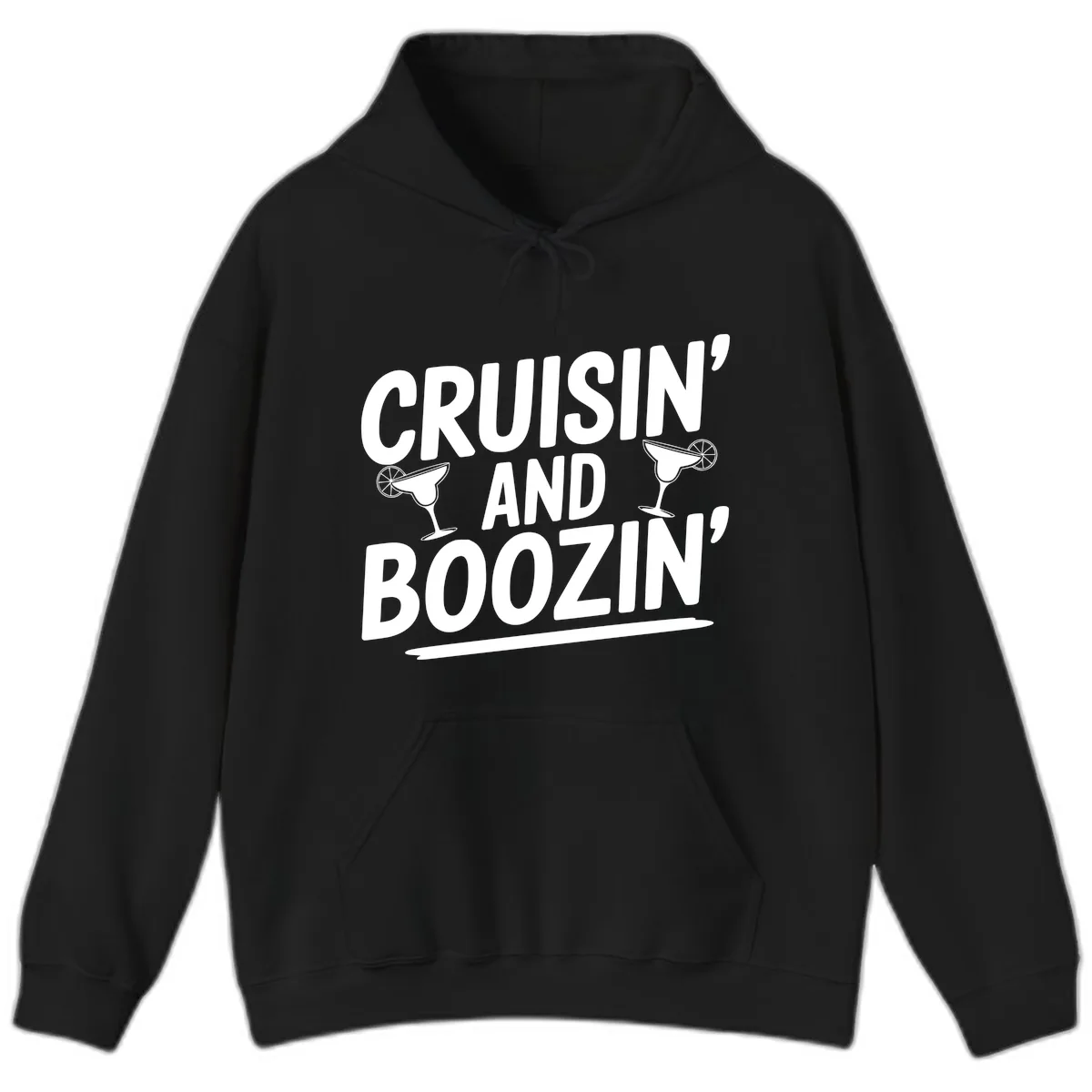 Cruisin' and Boozin' Margarita Design Hoodie in Black