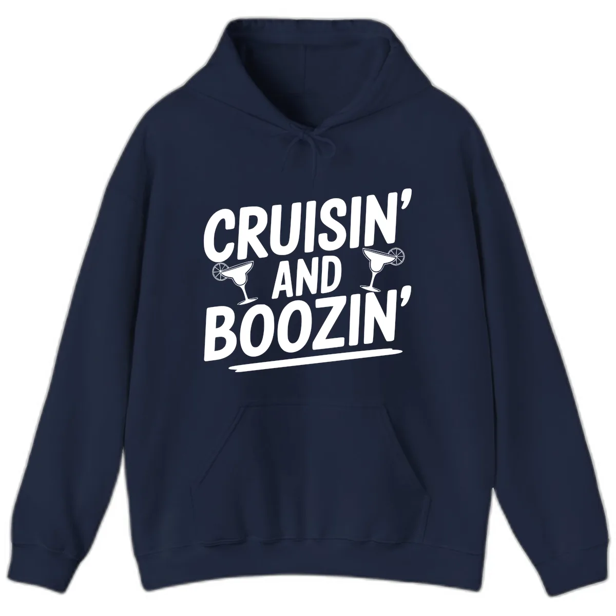 Cruisin' and Boozin' Margarita Design Hoodie in Navy