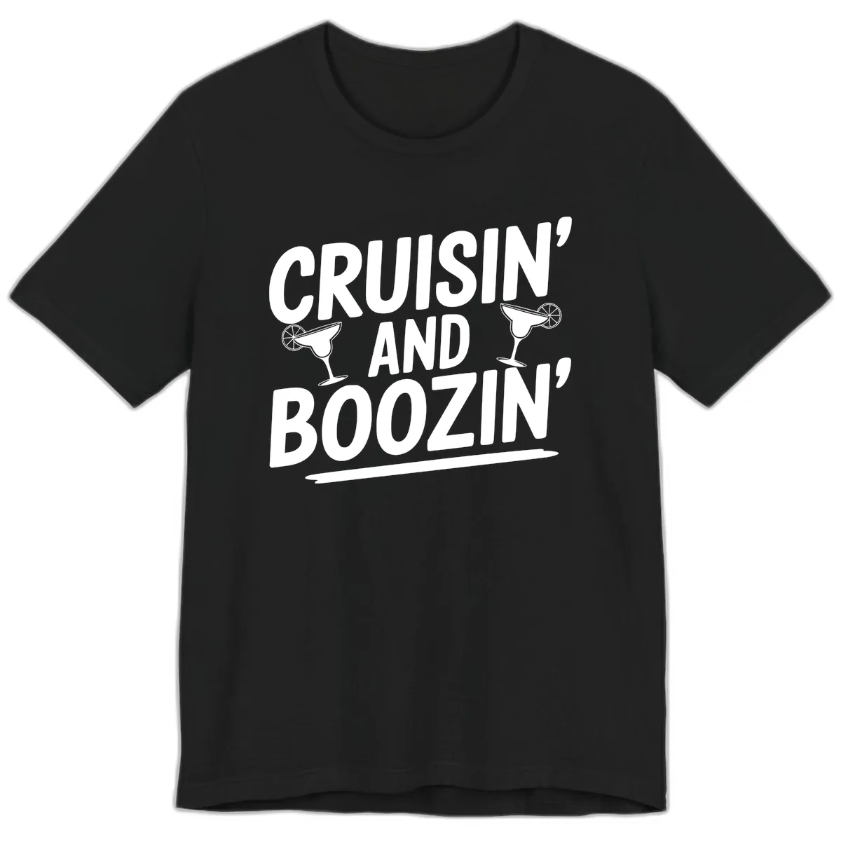 Cruisin' and Boozin' Margarita Design Premium T-Shirt in Black