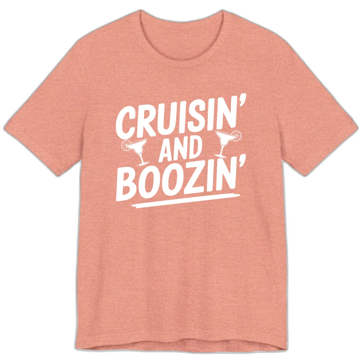 Cruisin' and Boozin' Margarita Design Premium T-Shirt in Heather Sunset