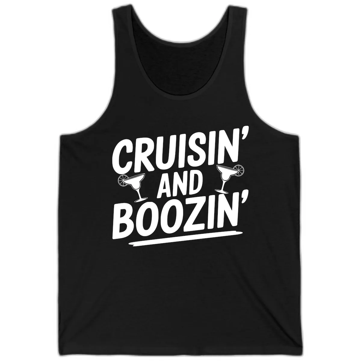 Cruisin' and Boozin' Margarita Design Tank in Black