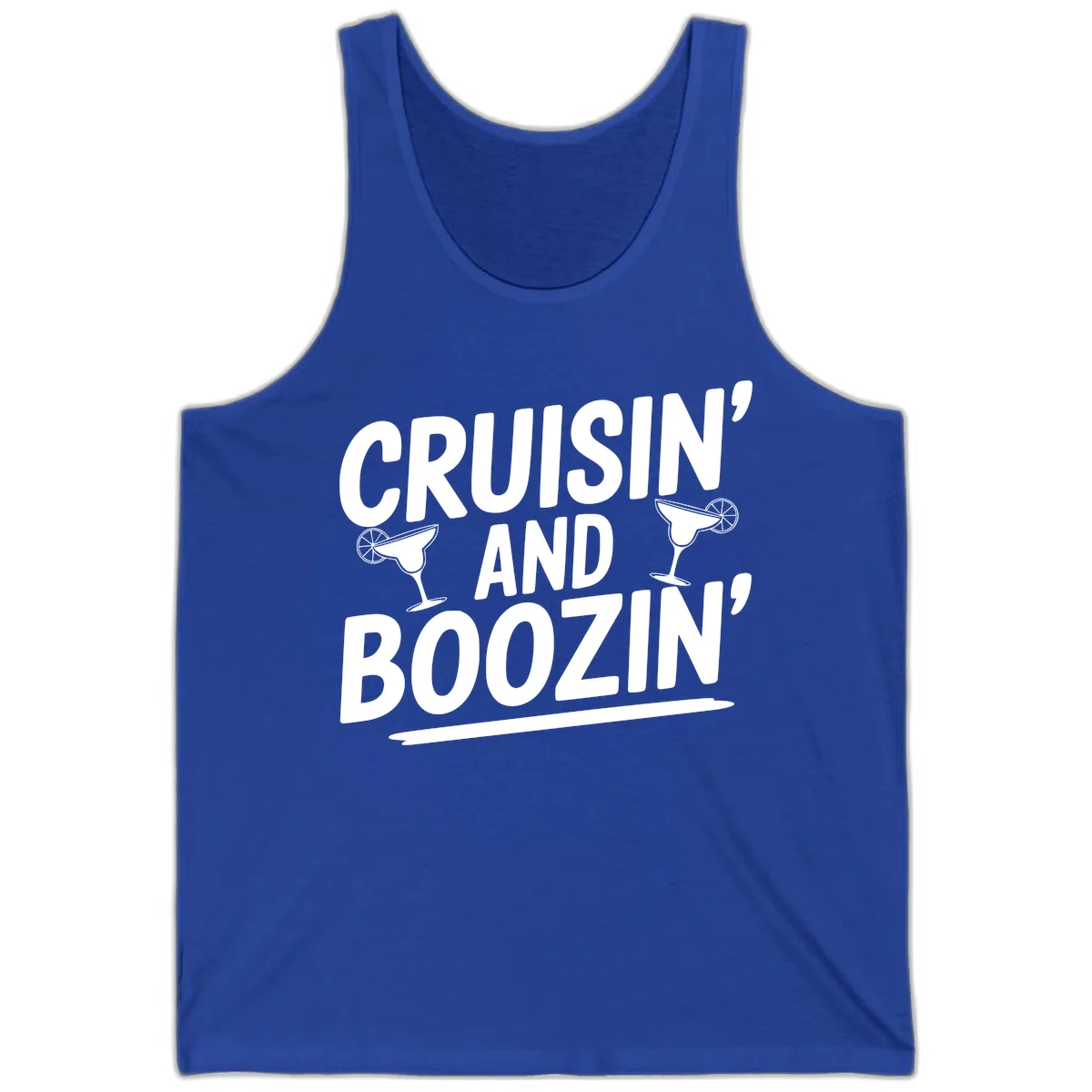 Cruisin' and Boozin' Margarita Design Tank in True Royal