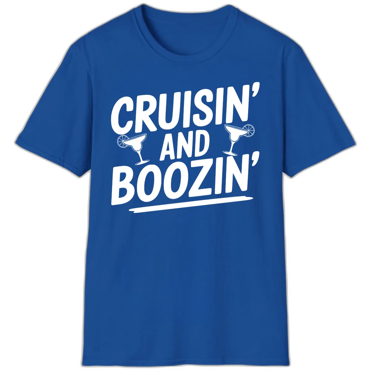 Cruisin' and Boozin' Margarita Design T-Shirt in Royal