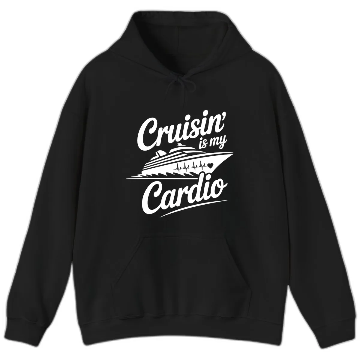 Cruisin Is My Cardio Design Hoodie in Black