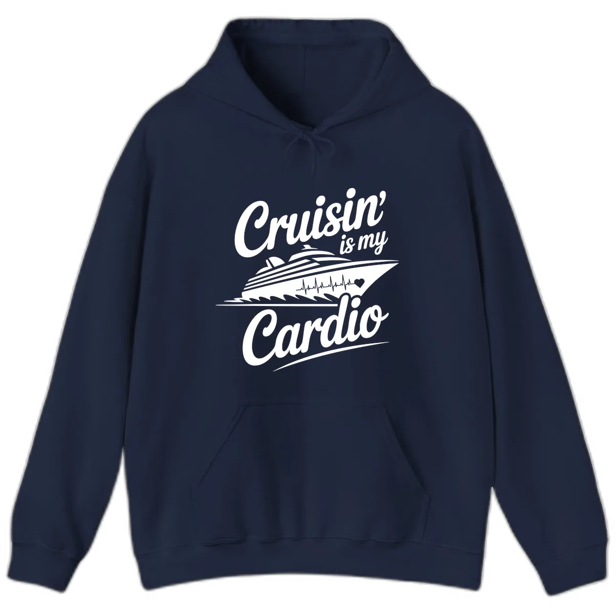 Cruisin Is My Cardio Design Hoodie in Navy
