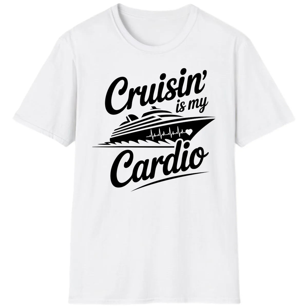 Cruisin Is My Cardio Design T-Shirt in White