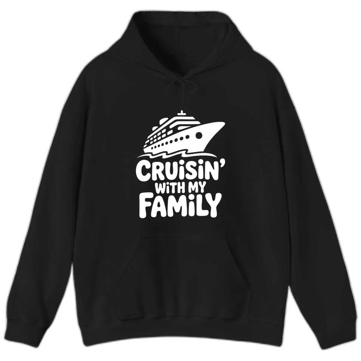 Cruisin' With My Family Cruise Ship Hoodie in Black