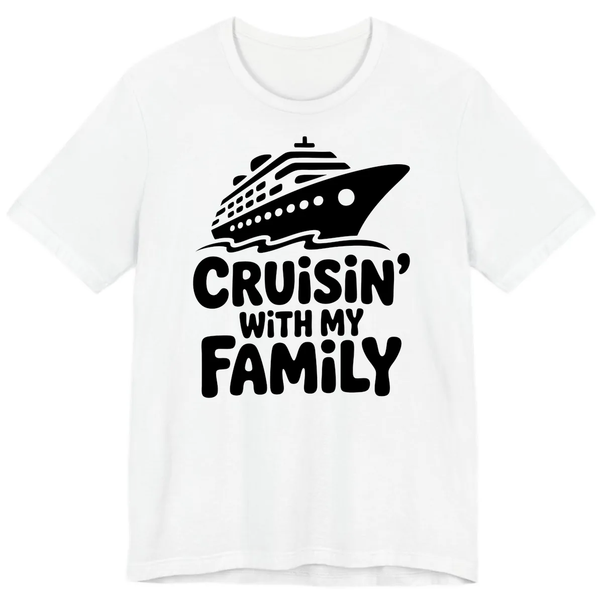 Cruisin' With My Family Cruise Ship Premium T-Shirt in White