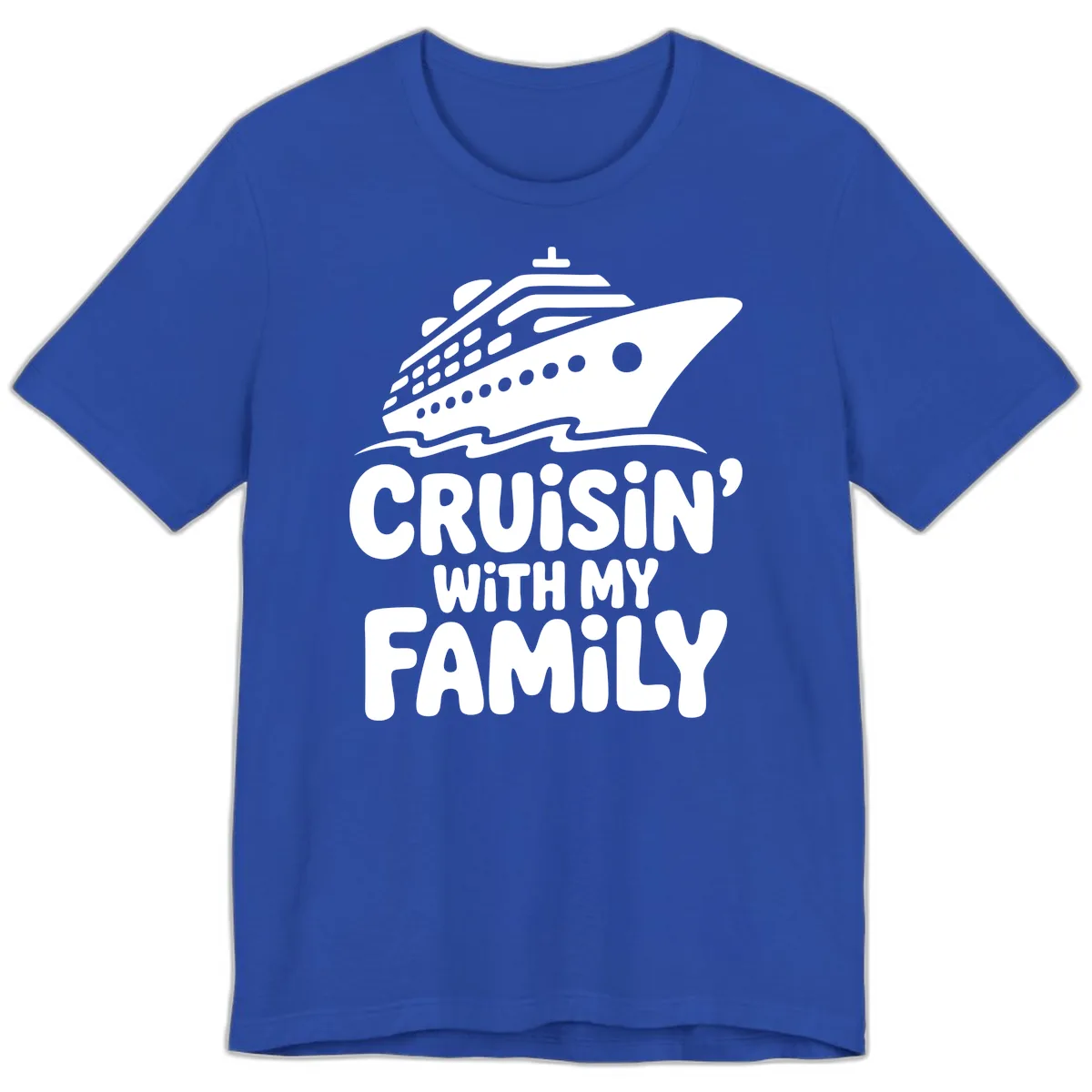 Cruisin' With My Family Cruise Ship Premium T-Shirt in True Royal