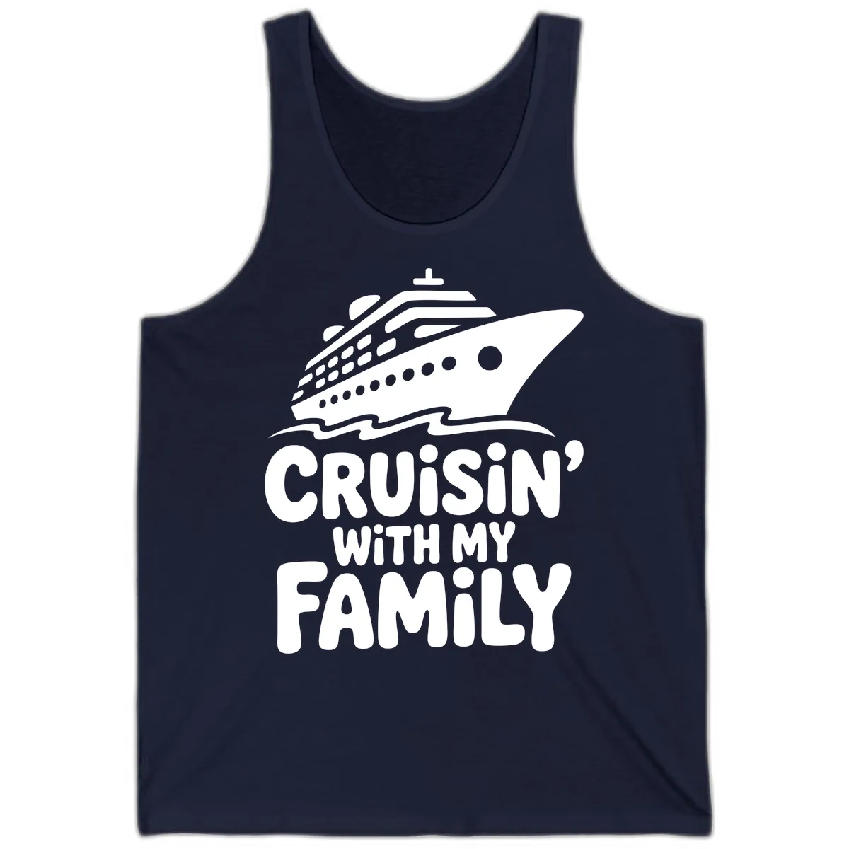 Cruisin' With My Family Cruise Ship Tank in Navy